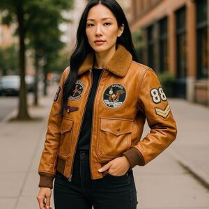 Size XS Wilson’s Vintage USA Leather Flight Bomber Jacket